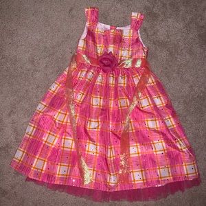 Dollie & Me Pink and Orange Plaid Dress